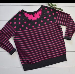 Torrid gray pink sweater size 2